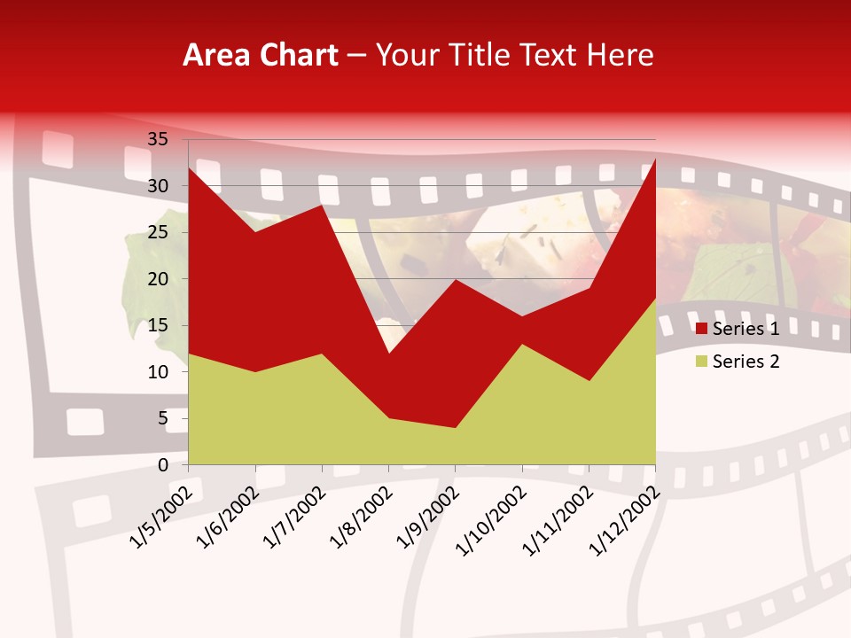 A Film Strip With A Salad On It PowerPoint Template