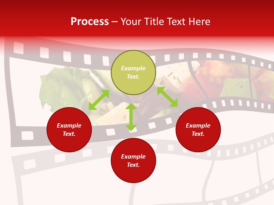 A Film Strip With A Salad On It PowerPoint Template