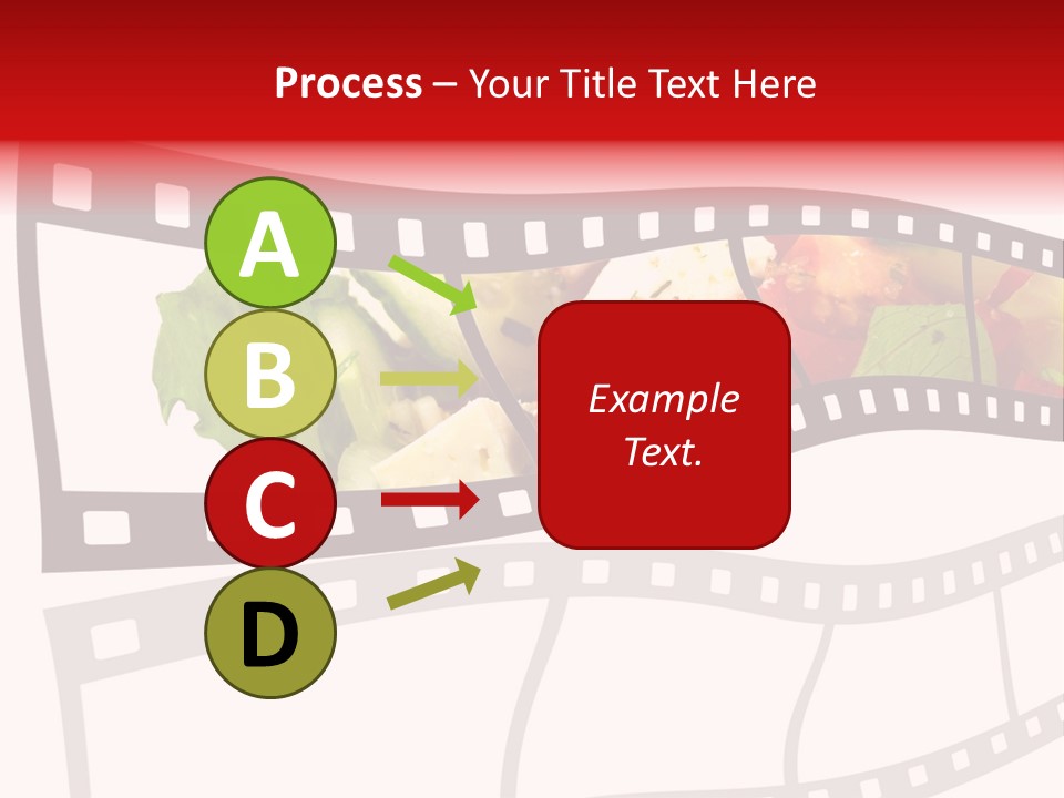A Film Strip With A Salad On It PowerPoint Template