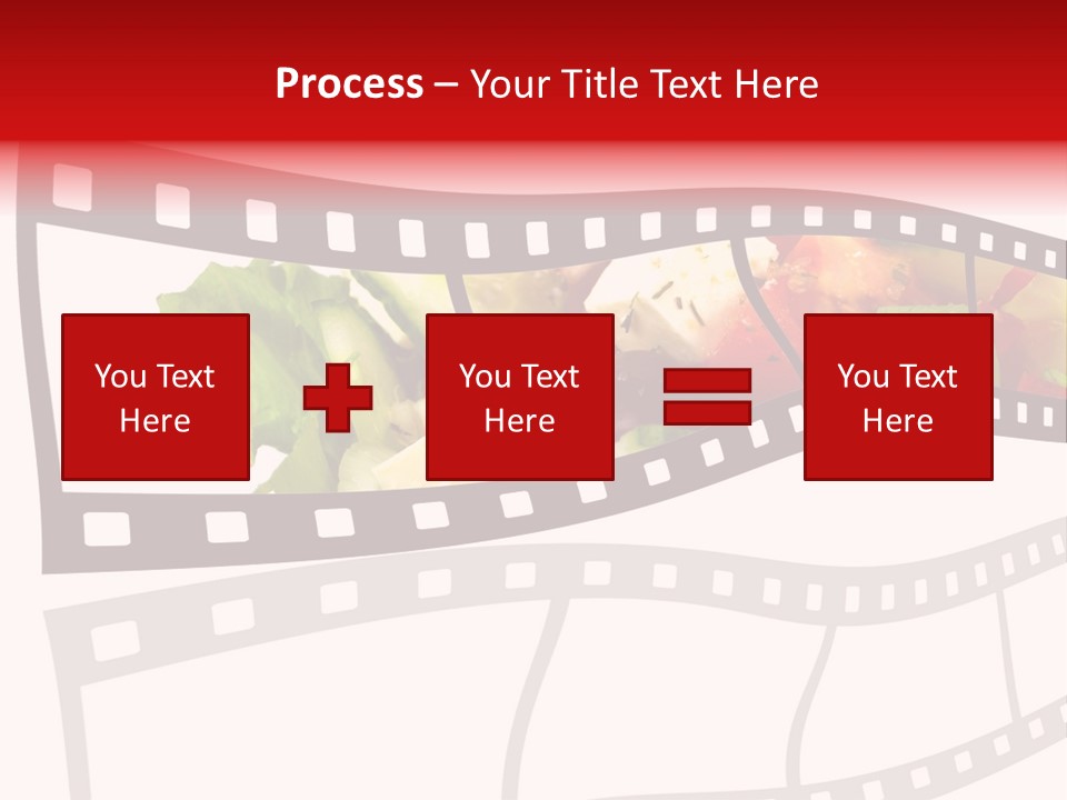 A Film Strip With A Salad On It PowerPoint Template