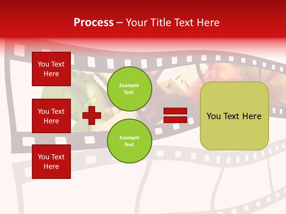 A Film Strip With A Salad On It PowerPoint Template