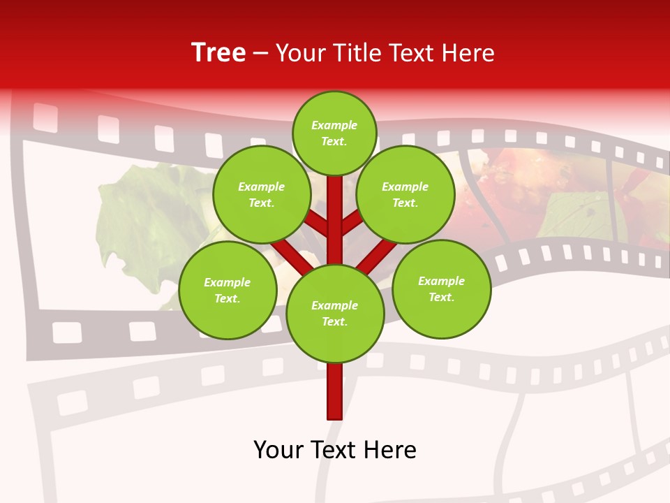 A Film Strip With A Salad On It PowerPoint Template