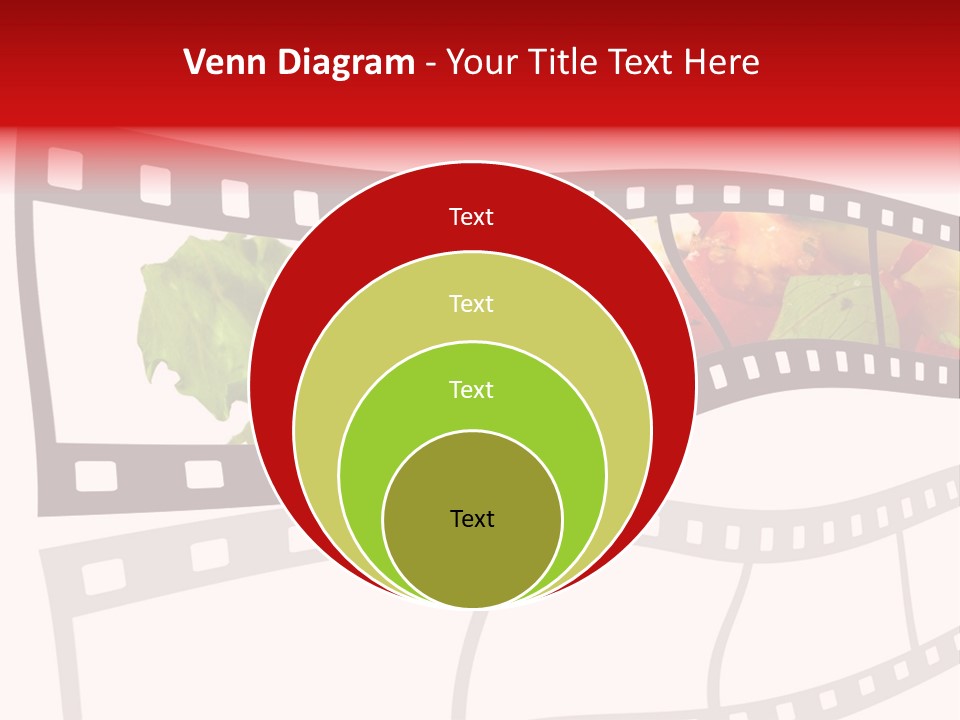 A Film Strip With A Salad On It PowerPoint Template