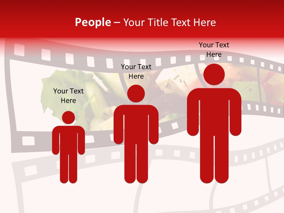 A Film Strip With A Salad On It PowerPoint Template