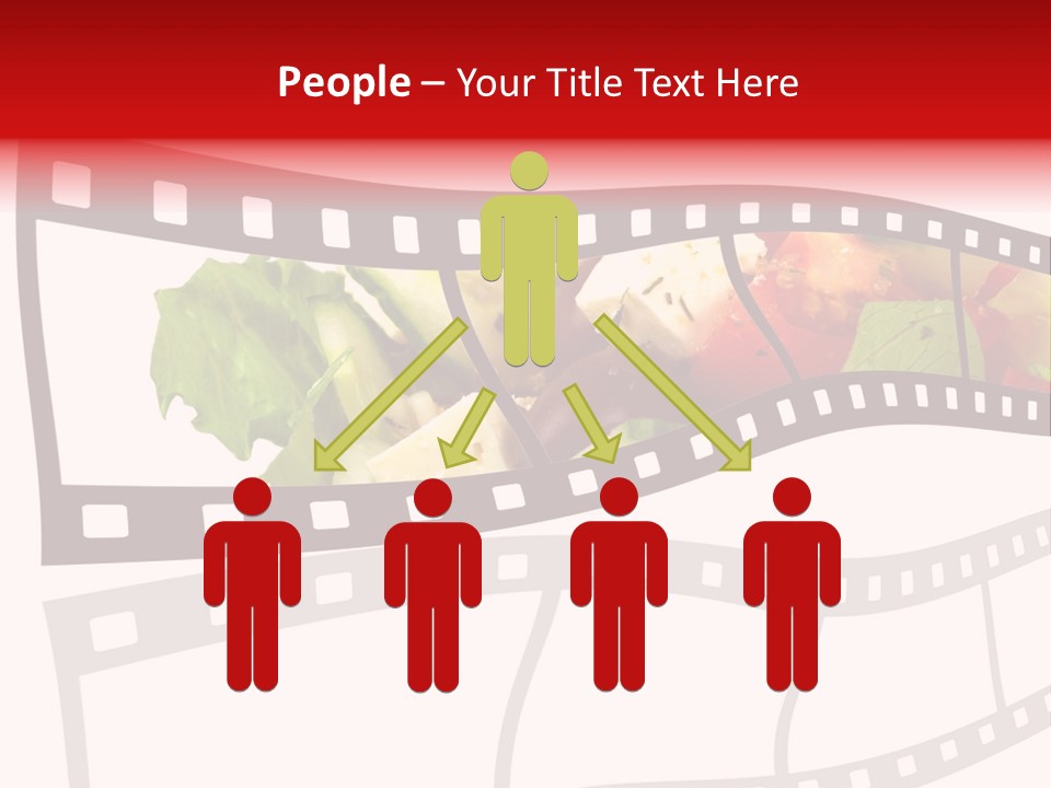 A Film Strip With A Salad On It PowerPoint Template