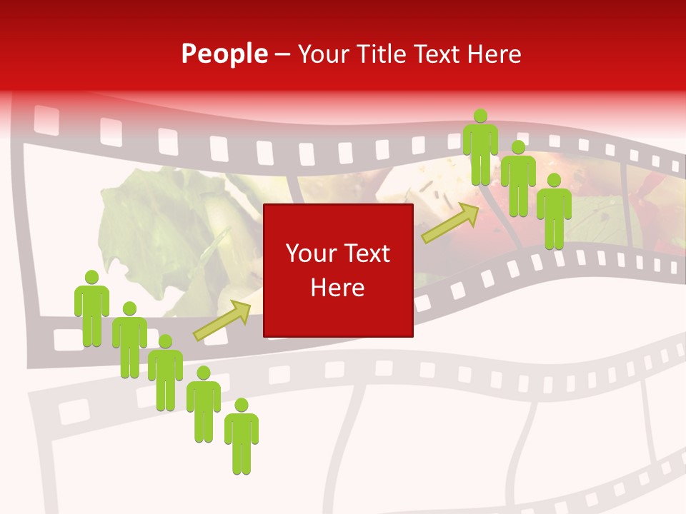 A Film Strip With A Salad On It PowerPoint Template