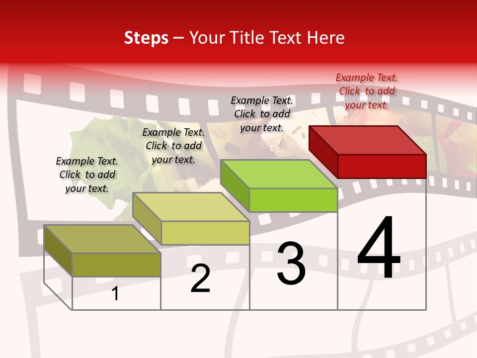 A Film Strip With A Salad On It PowerPoint Template