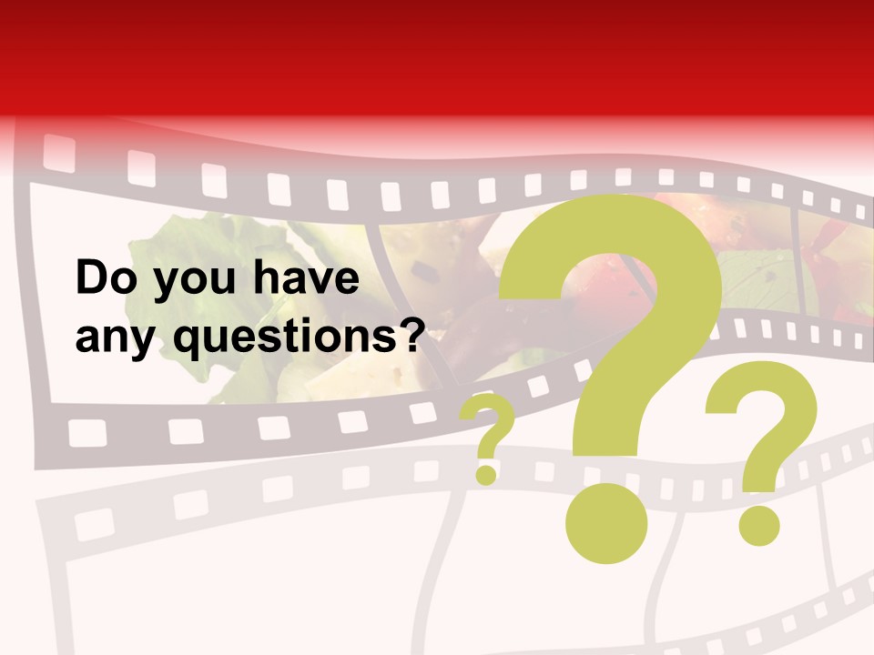 A Film Strip With A Salad On It PowerPoint Template