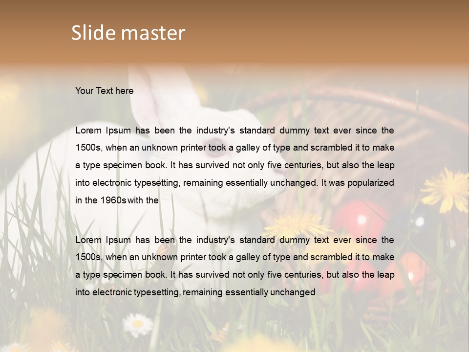 Easter Bunny Holiday Dandelions PowerPoint Template