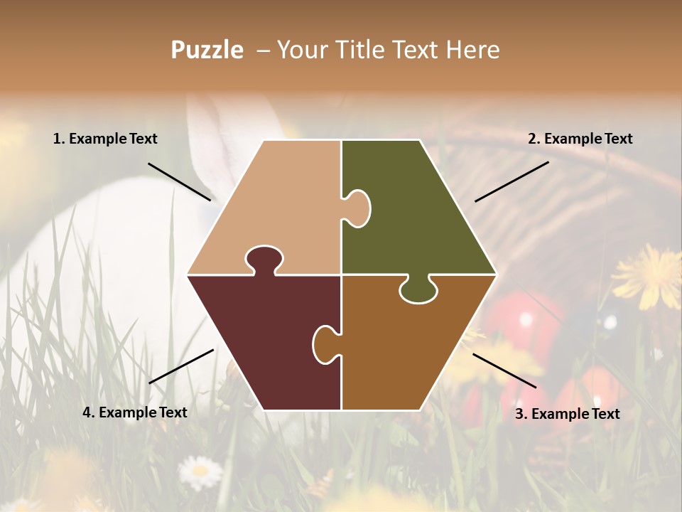 Easter Bunny Holiday Dandelions PowerPoint Template