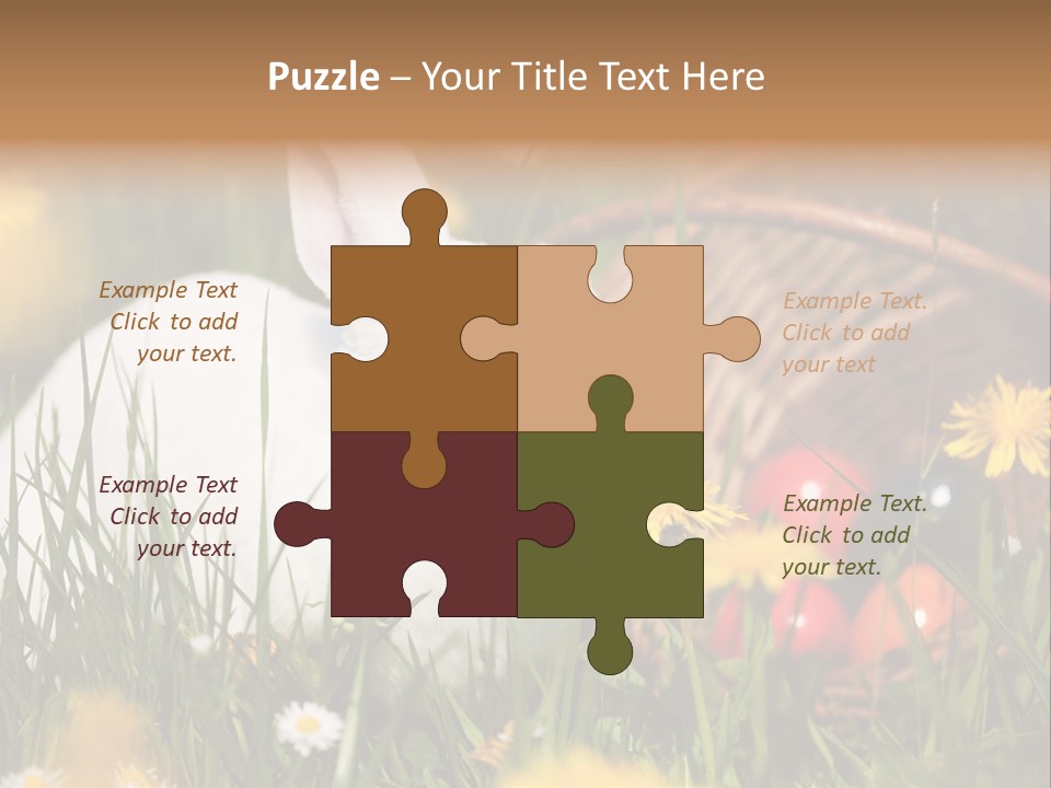 Easter Bunny Holiday Dandelions PowerPoint Template