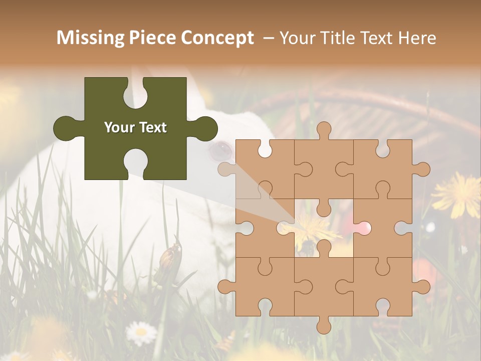 Easter Bunny Holiday Dandelions PowerPoint Template