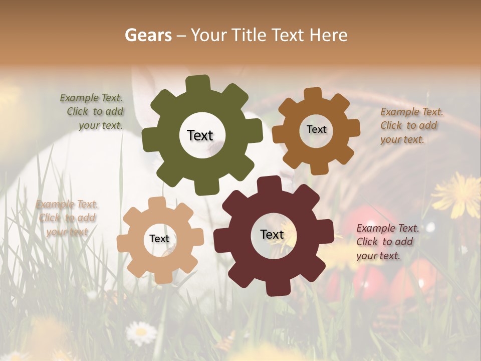 Easter Bunny Holiday Dandelions PowerPoint Template