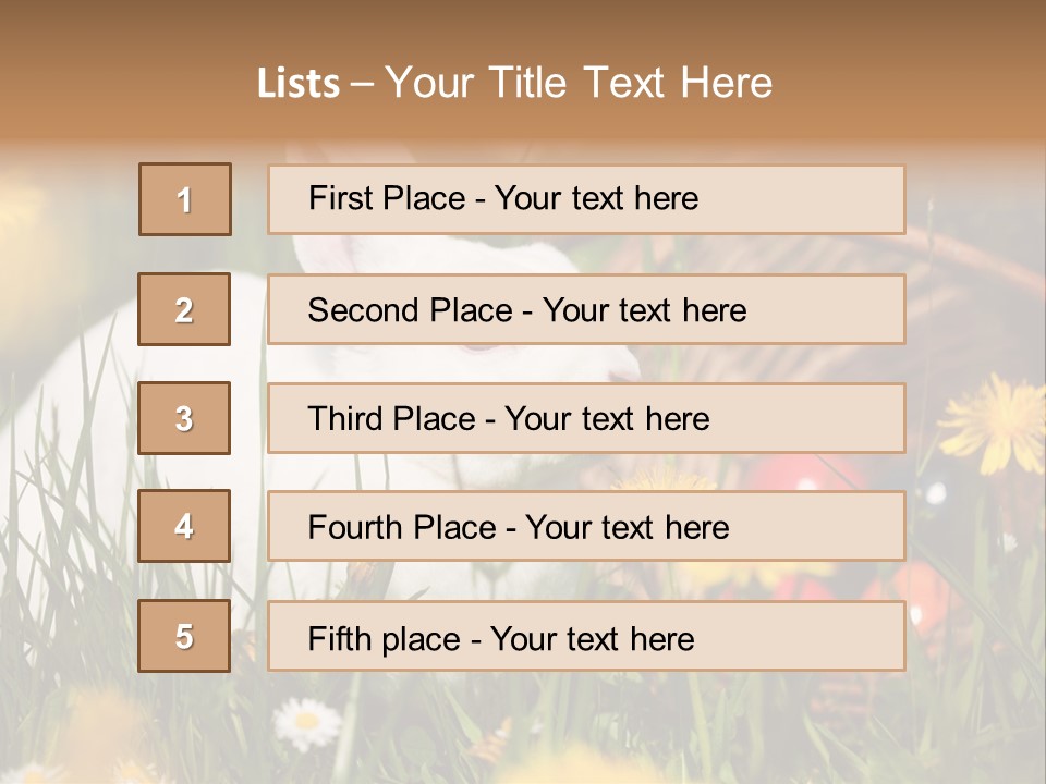 Easter Bunny Holiday Dandelions PowerPoint Template