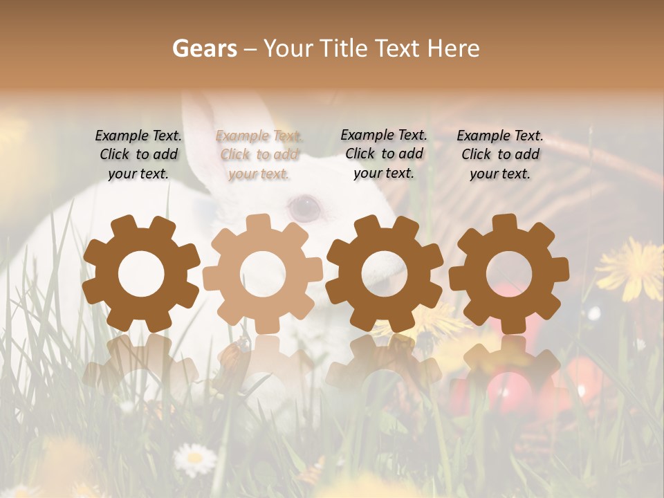 Easter Bunny Holiday Dandelions PowerPoint Template