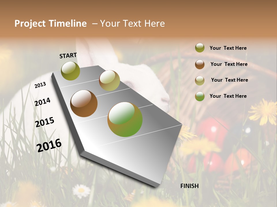 Easter Bunny Holiday Dandelions PowerPoint Template