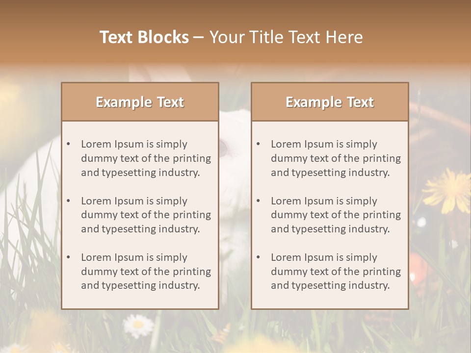 Easter Bunny Holiday Dandelions PowerPoint Template