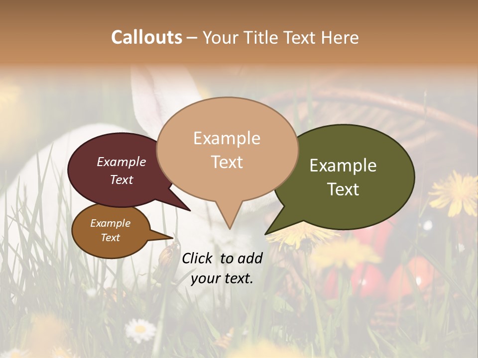 Easter Bunny Holiday Dandelions PowerPoint Template