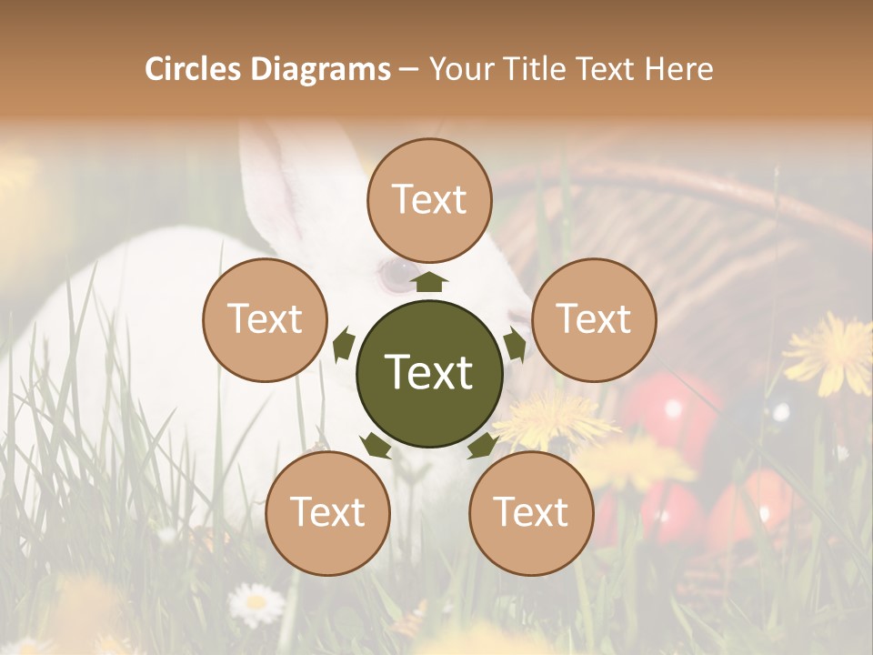 Easter Bunny Holiday Dandelions PowerPoint Template