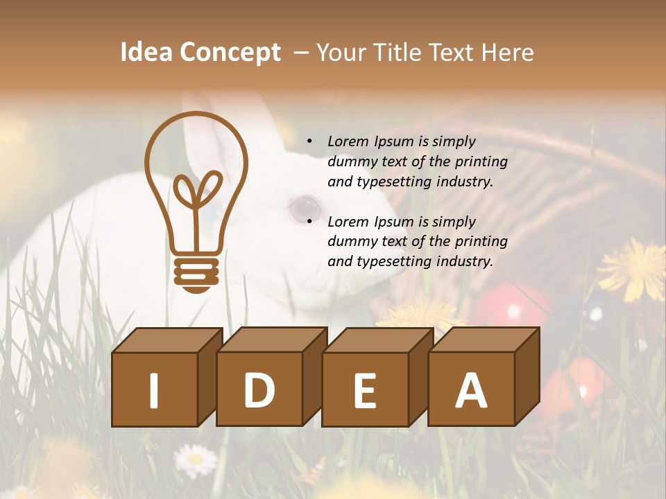 Easter Bunny Holiday Dandelions PowerPoint Template