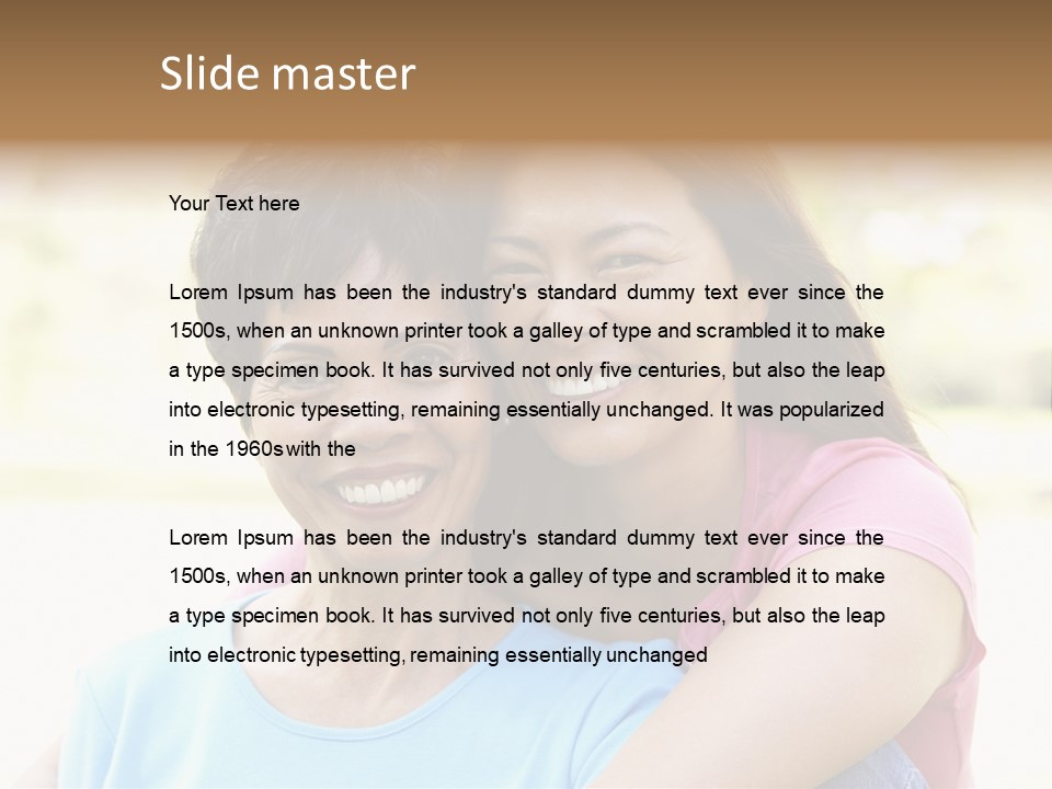 Three Quarter Length Female Horizontal PowerPoint Template