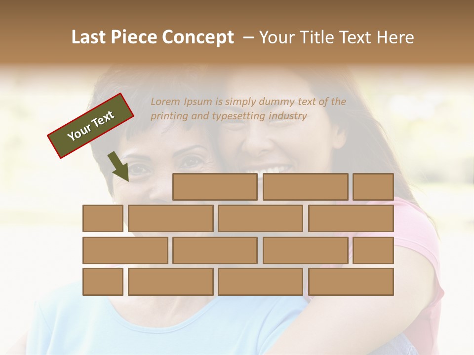 Three Quarter Length Female Horizontal PowerPoint Template