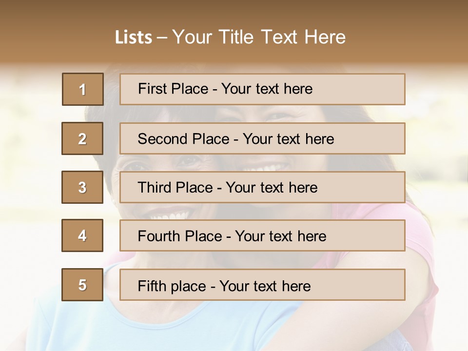 Three Quarter Length Female Horizontal PowerPoint Template