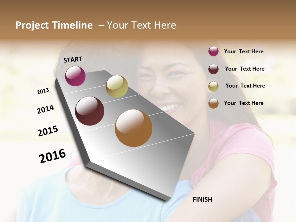 Three Quarter Length Female Horizontal PowerPoint Template