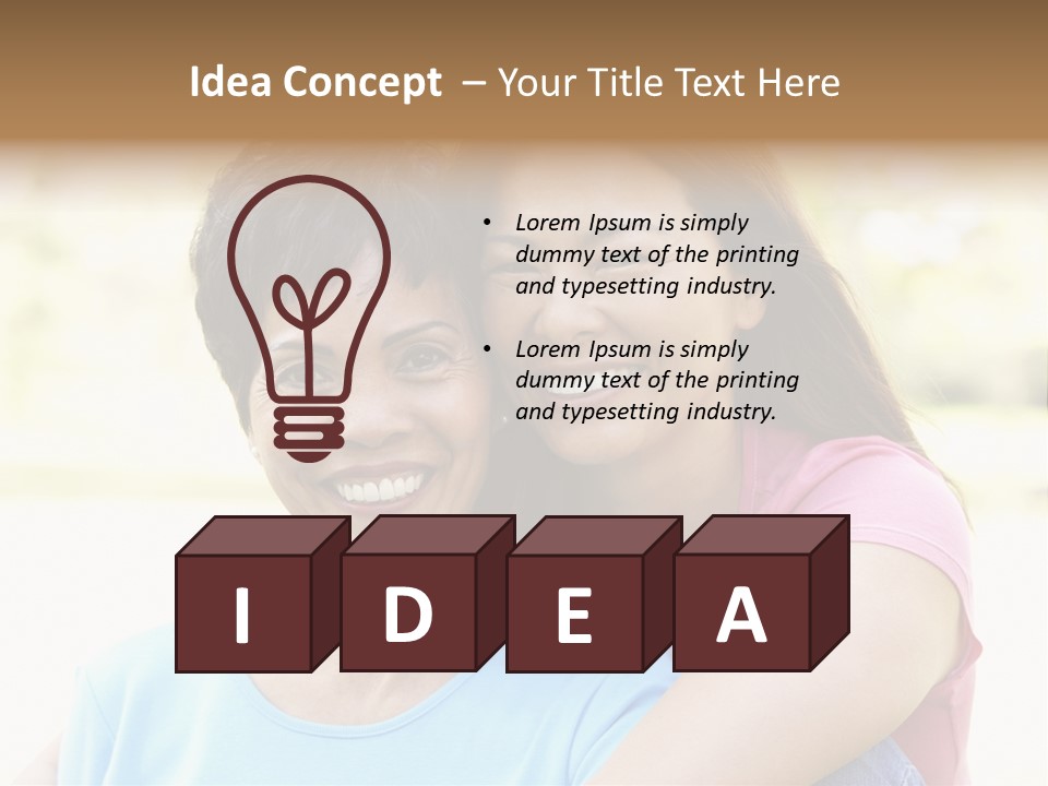Three Quarter Length Female Horizontal PowerPoint Template