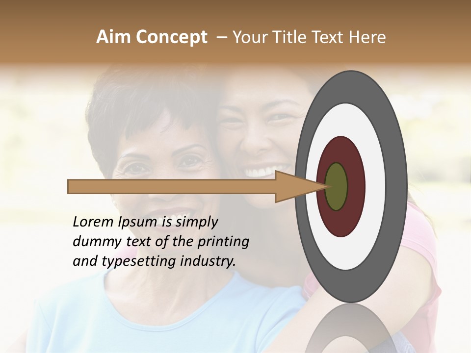 Three Quarter Length Female Horizontal PowerPoint Template