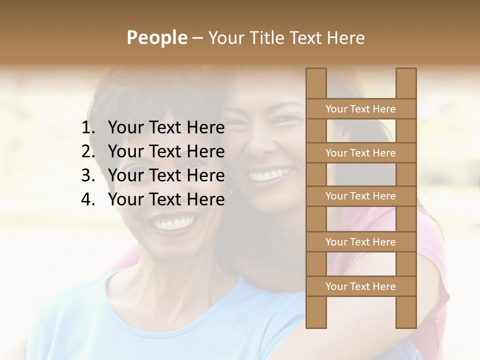 Three Quarter Length Female Horizontal PowerPoint Template