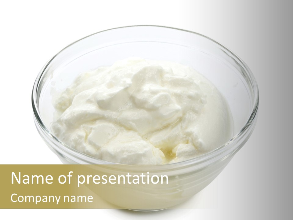 A Bowl Of Whipped Cream On A White Background PowerPoint Template