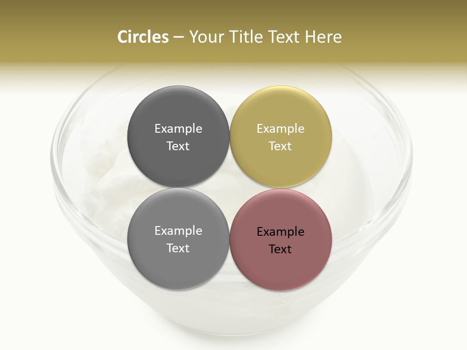 A Bowl Of Whipped Cream On A White Background PowerPoint Template