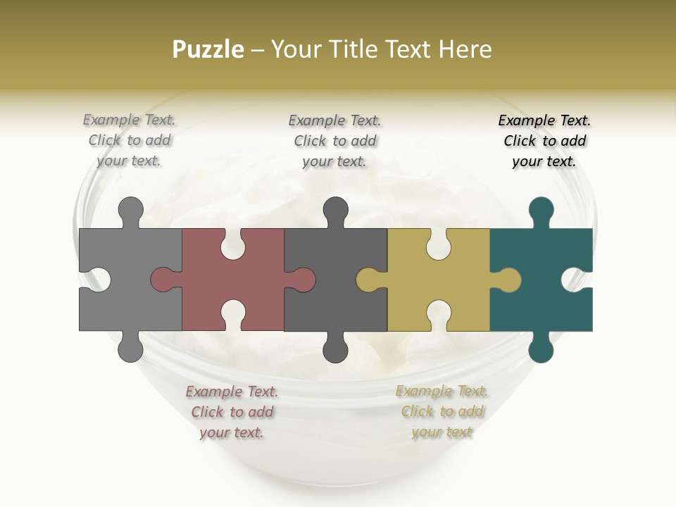 A Bowl Of Whipped Cream On A White Background PowerPoint Template