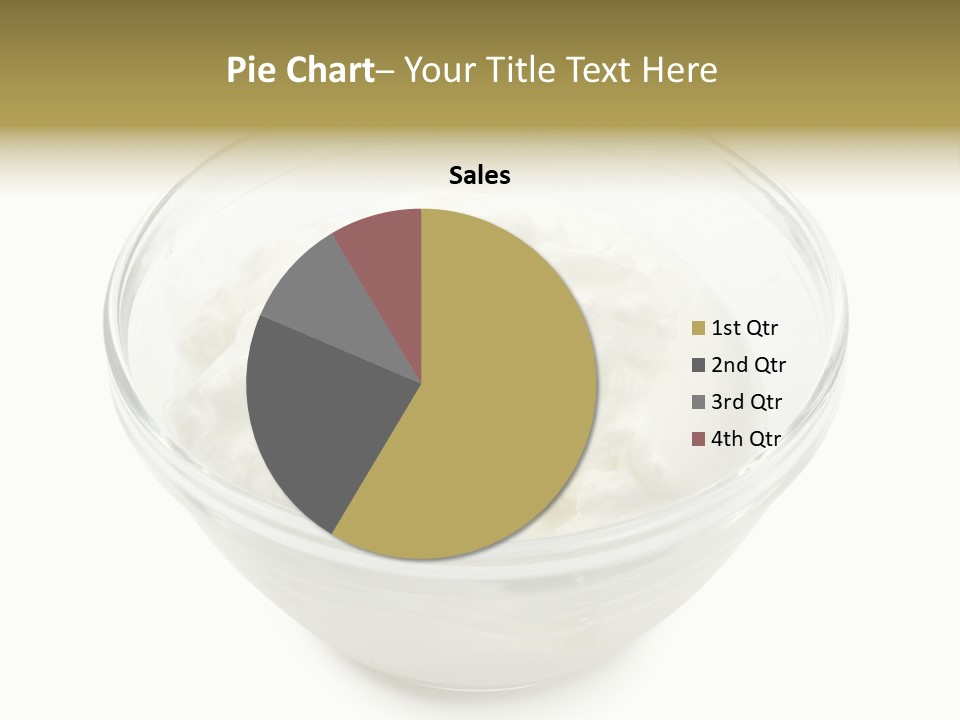 A Bowl Of Whipped Cream On A White Background PowerPoint Template