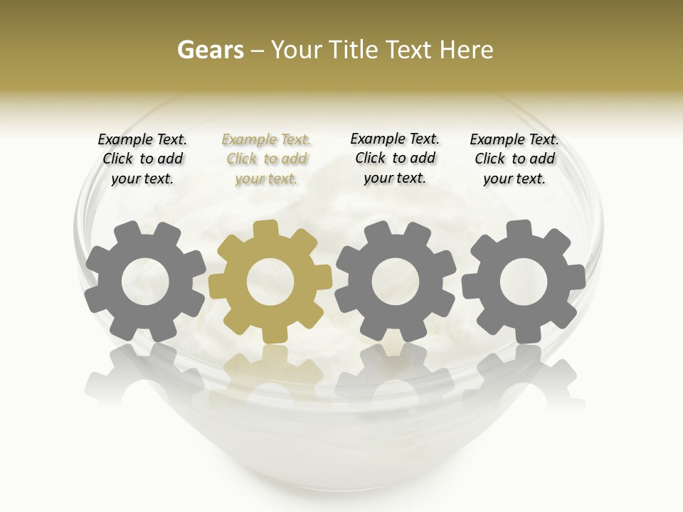 A Bowl Of Whipped Cream On A White Background PowerPoint Template