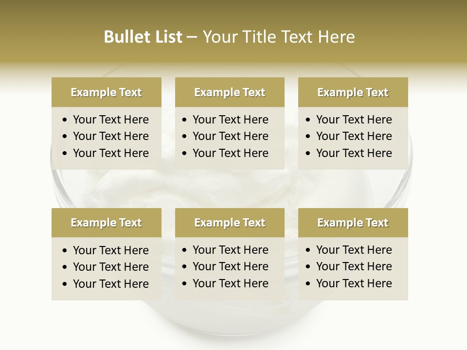A Bowl Of Whipped Cream On A White Background PowerPoint Template