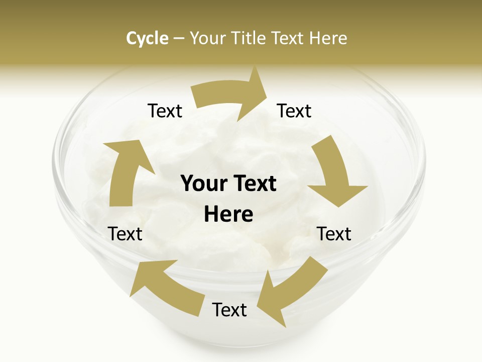 A Bowl Of Whipped Cream On A White Background PowerPoint Template