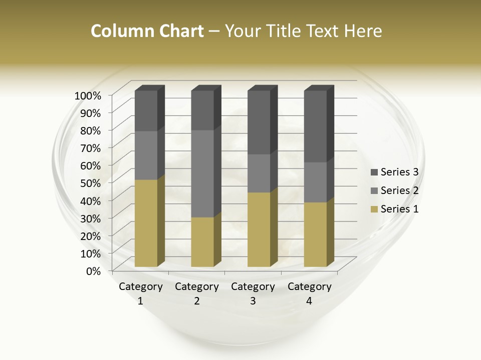 A Bowl Of Whipped Cream On A White Background PowerPoint Template