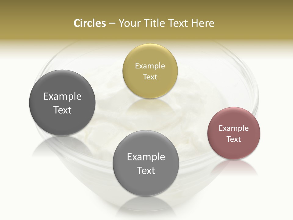 A Bowl Of Whipped Cream On A White Background PowerPoint Template