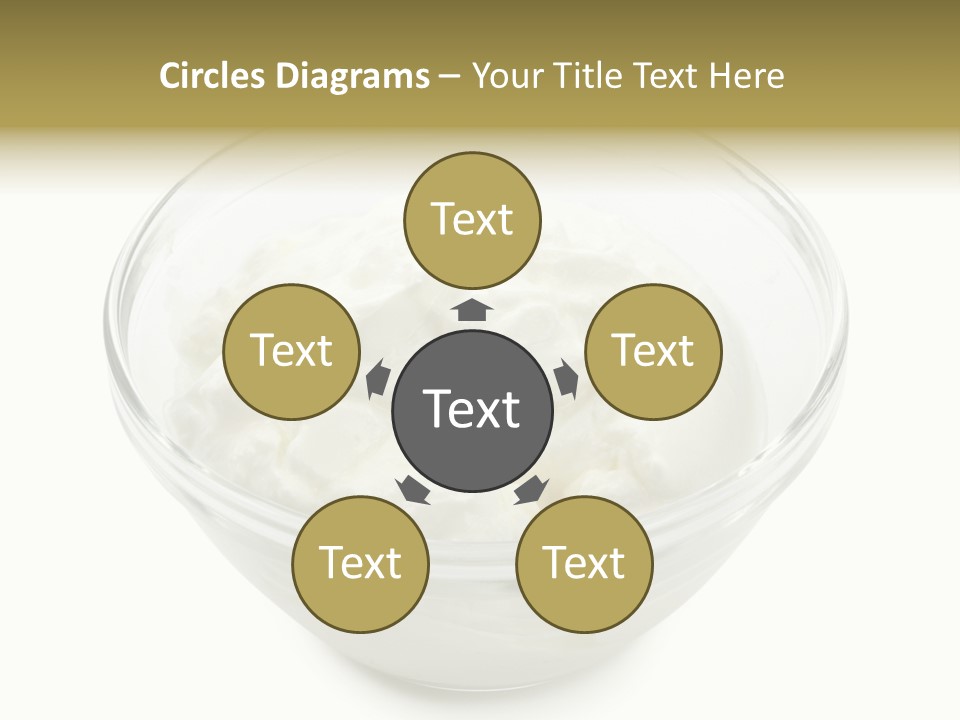 A Bowl Of Whipped Cream On A White Background PowerPoint Template