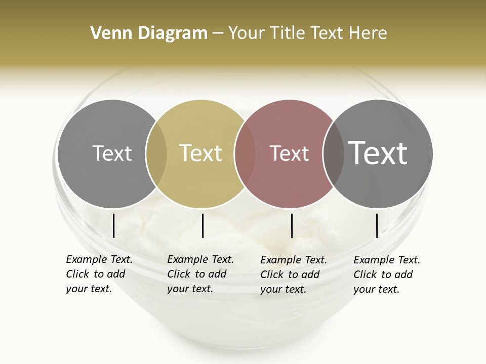 A Bowl Of Whipped Cream On A White Background PowerPoint Template