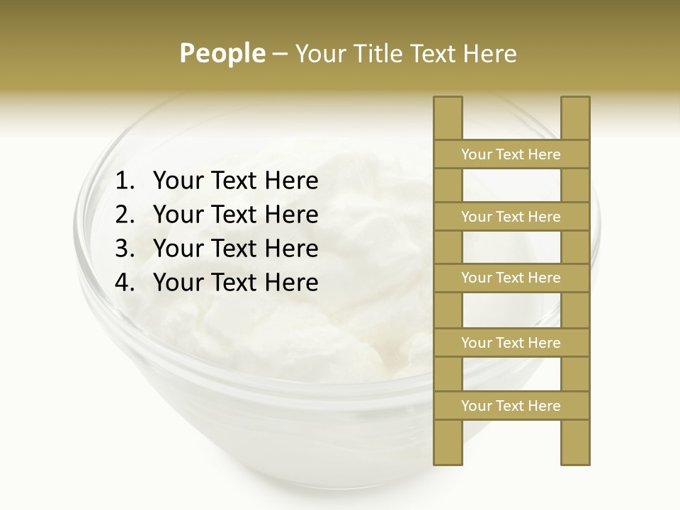 A Bowl Of Whipped Cream On A White Background PowerPoint Template
