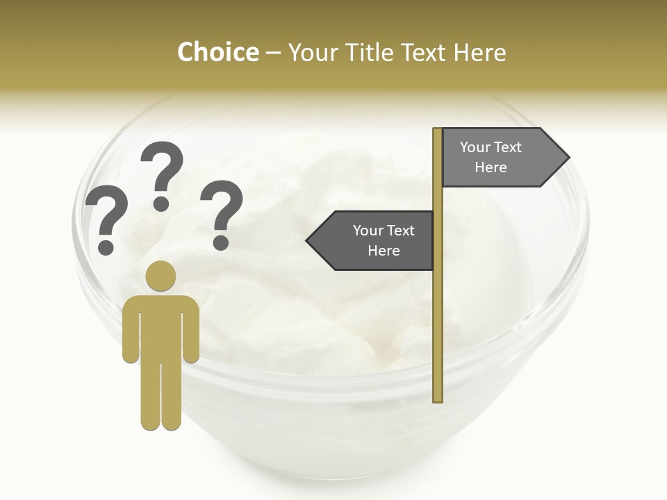 A Bowl Of Whipped Cream On A White Background PowerPoint Template