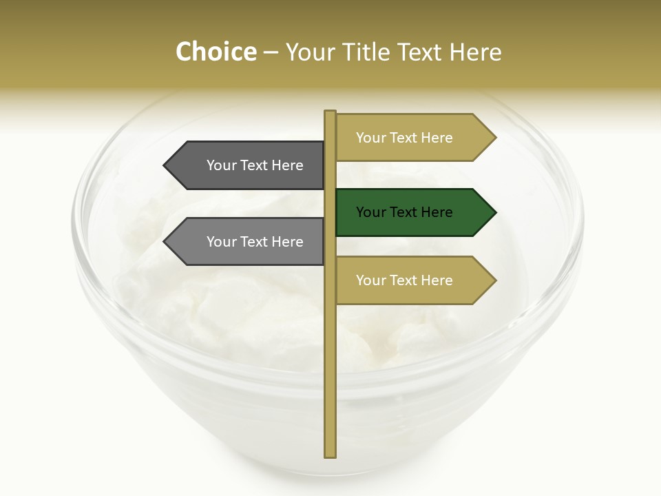 A Bowl Of Whipped Cream On A White Background PowerPoint Template