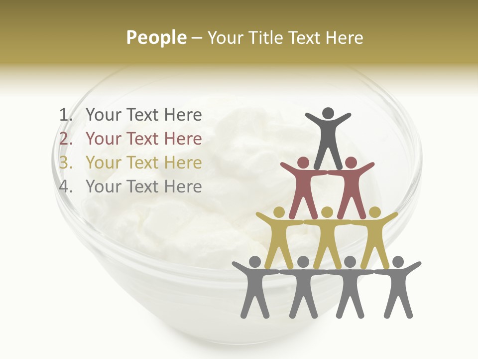 A Bowl Of Whipped Cream On A White Background PowerPoint Template