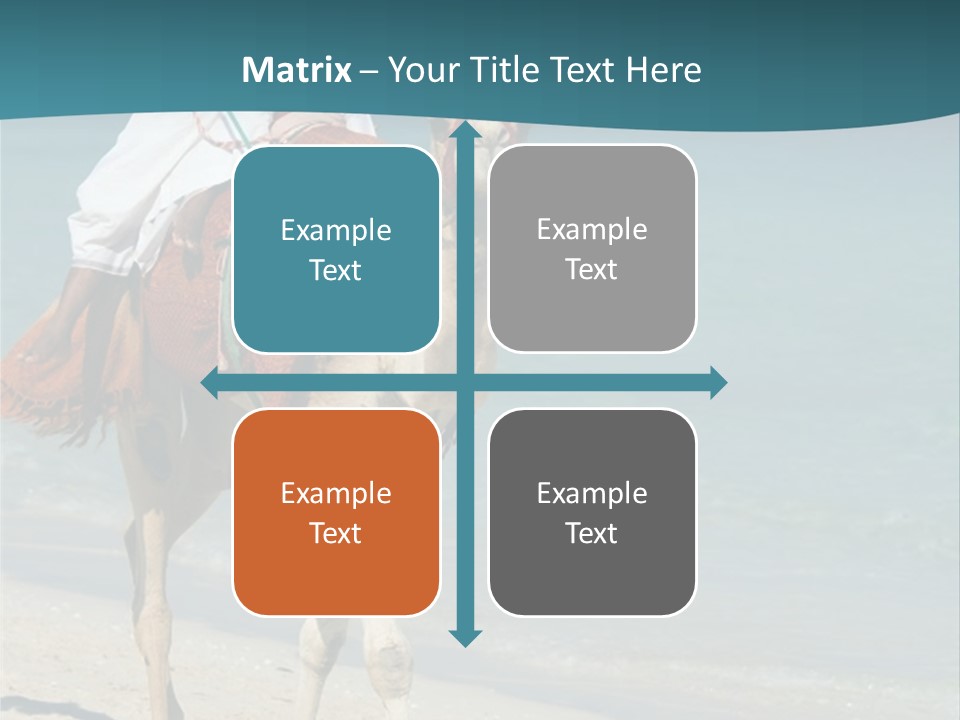 A Person Riding A Camel On A Beach PowerPoint Template