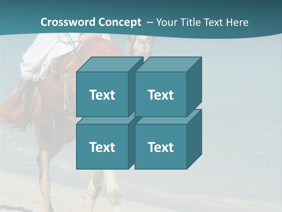 A Person Riding A Camel On A Beach PowerPoint Template