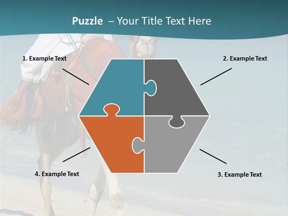 A Person Riding A Camel On A Beach PowerPoint Template