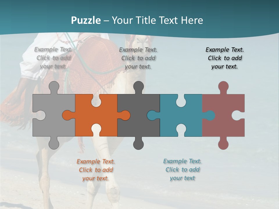 A Person Riding A Camel On A Beach PowerPoint Template